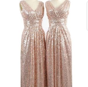 GOLD sequin bridesmaid dresses- Long